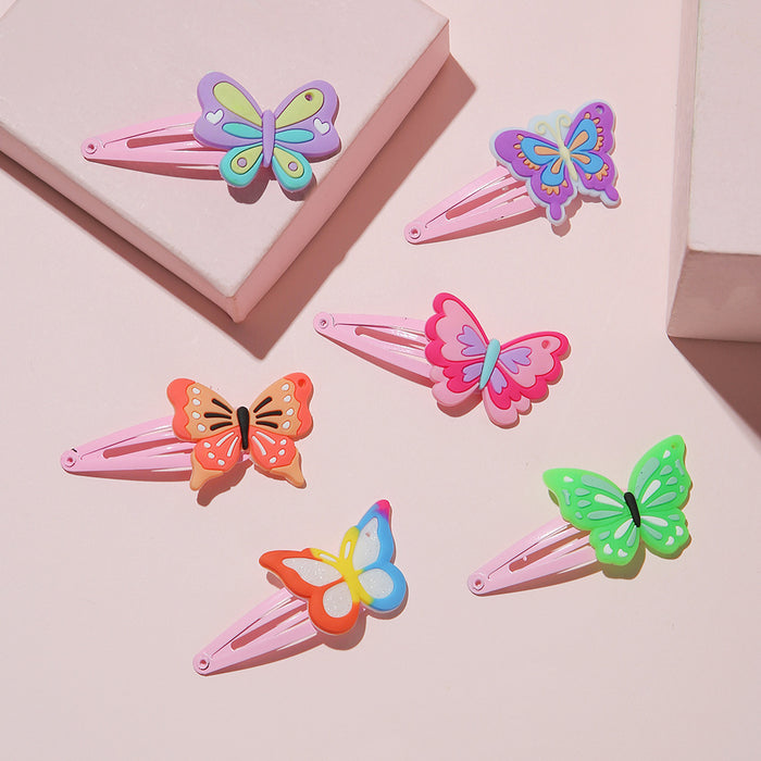 Wholesale Hair Clips Iron PVC Colorful Butterfly Kids 20pcs JDC-HC-KShou002