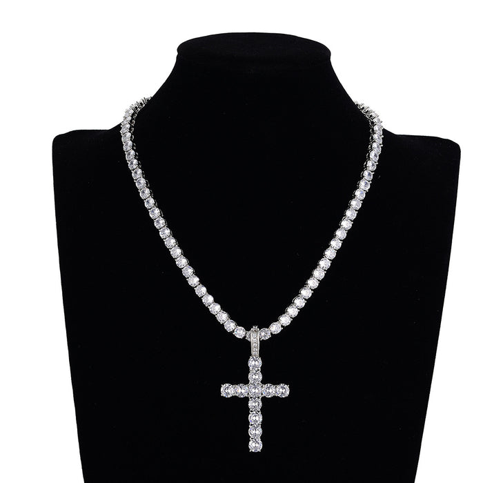 Wholesale Necklace Alloy Zirconia Cross MOQ≥2 JDC-NE-XuanD006