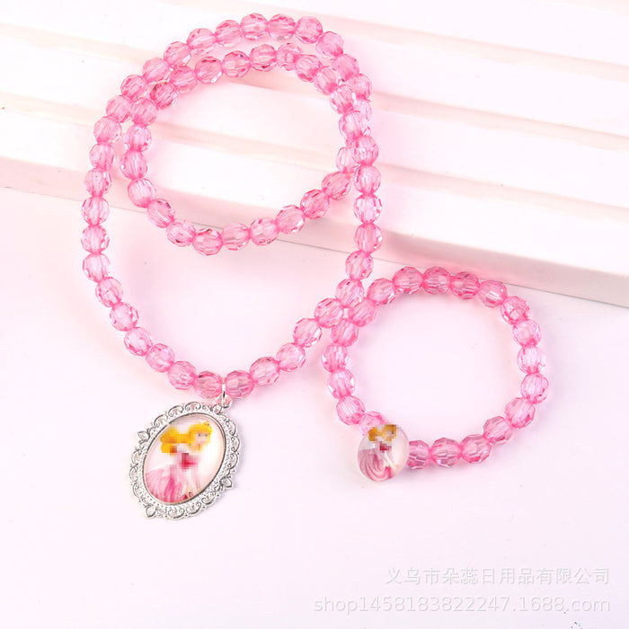 Wholesale Kids Necklace Unicorn Pearl Princess Jewelry JDC-BT-Duor003