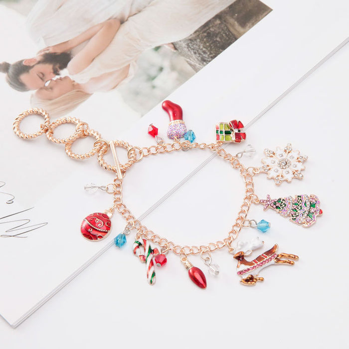Wholesale Bracelet Necklace Alloy Dripping Oil Christmas MOQ≥2 JDC-BT-BinL002