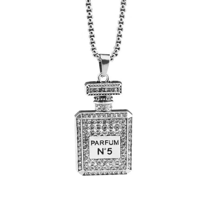 Wholesale Necklaces Titanium Steel Fashion Vintage Perfume Bottle JDC-NE-LianL004