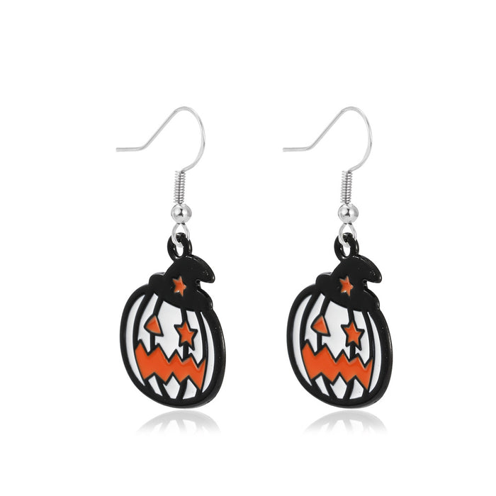 Wholesale Earring Alloy Pumpkin Head Ghost Halloween JDC-ES-KAN001