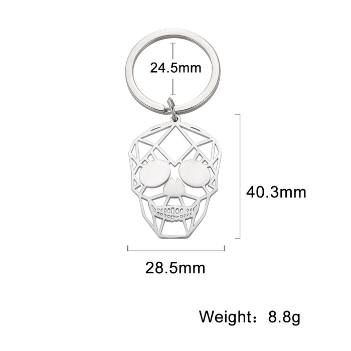 Wholesale Keychain Stainless Steel Hollow Skull Pendant MOQ≥3 JDC-KC-GEXA007