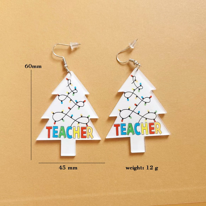 Wholesale Earrings Acrylic Christmas Lights Tree Letters JDC-ES-Xuep087
