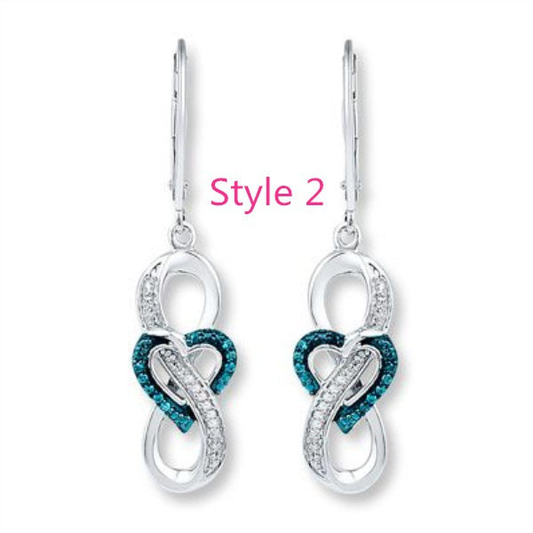 Wholesale alloy heart earrings with diamond note MOQ≥2 JDC-ES-Nic001