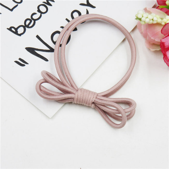 Wholesale Simple 6 Colors 2 in 1 Knotted Girls Rubber Bands JDC-HS-Junm003