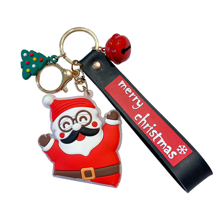 Wholesale Keychain PVC Christmas Snowman Elk Cartoon Pendant MOQ≥2 JDC-KC-AnG029