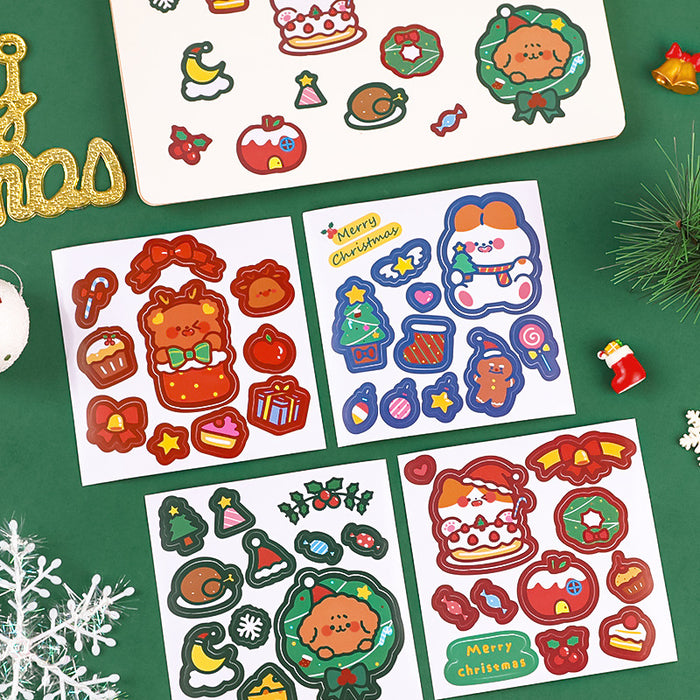 Wholesale Sticker Paper Cartoon Christmas Children MOQ≥2 JDC-ST-dichen004