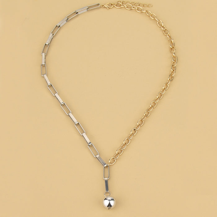 Collar de aleación al por mayor collar de costura asimétrica de plata de colgante de colgante de plata de plata jdc-ne-zuanl003