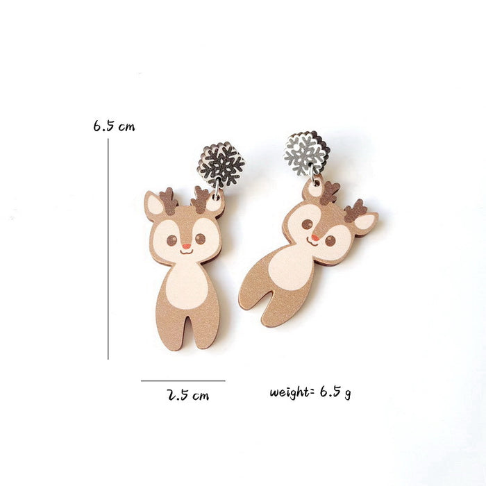 Wholesale Earrings Acrylic Christmas Santa Snowman Elk JDC-ES-Xuep080