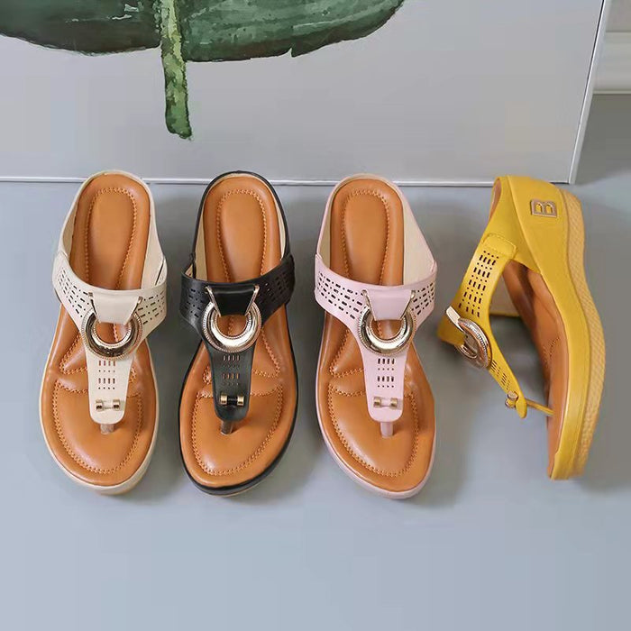 Wholesale summer new products beach flip flops wedge sandals JDC-SD-YanY003