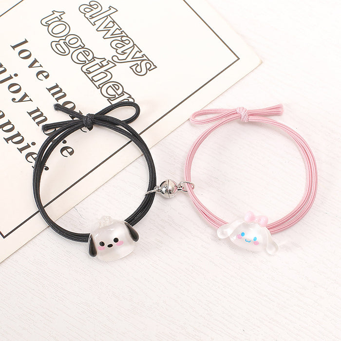 Wholesale Bracelet Alloy Cute Cartoon Head Rope Small Rubber Band Couple Magnetic Suction (S) MOQ≥2 JDC-BT-YiSha006