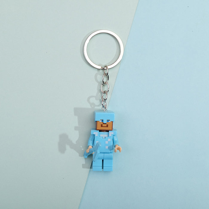 Wholesale Cartoon Plastic Building Blocks Keychain (M) JDC-KC-QMou011