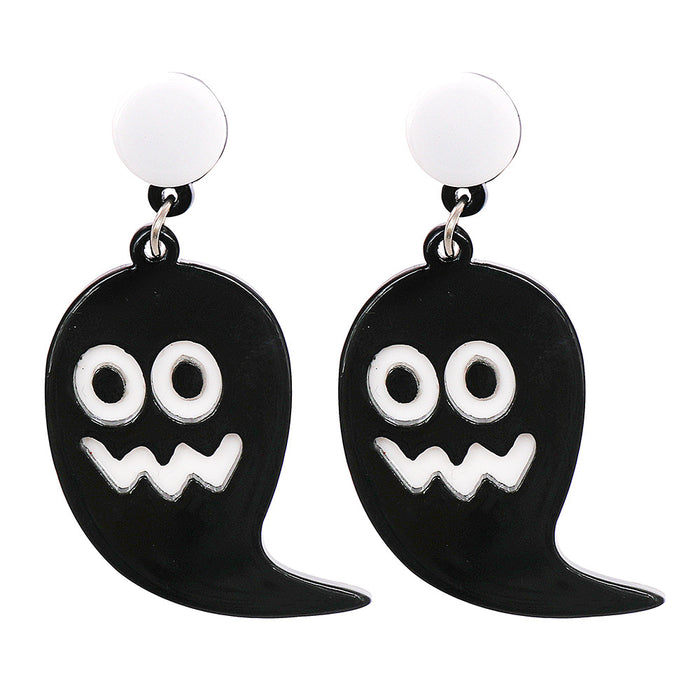 Wholesale Earrings Resin Pumpkin Skeleton Ghost Ear Studs Halloween JDC-ES-JJ257