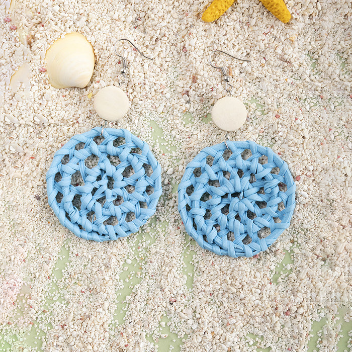 Wholesale seaside resort rattan earrings  MOQ≥3 JDC-ES-XLH011