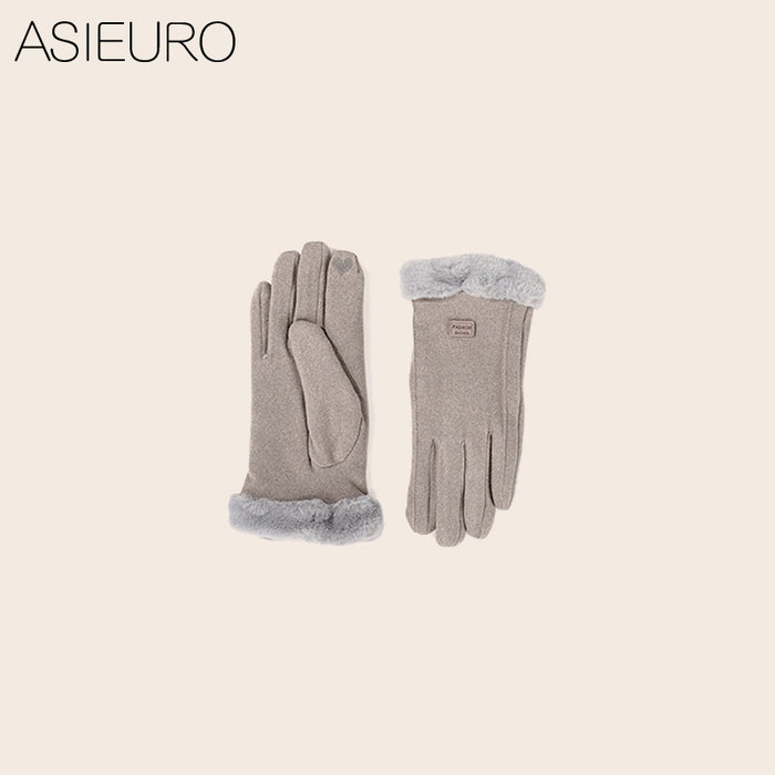 Wholesale Gloves Suede Double Layer Thickening Outdoor Ski Gloves MOQ≥2 JDC-GS-YiL008