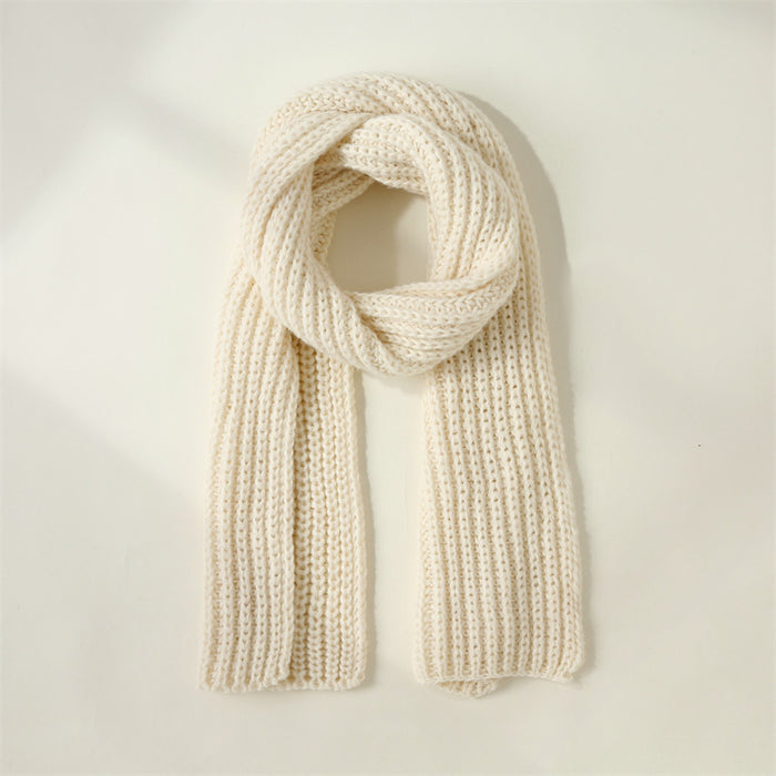 Wholesale Scarf Polyester Fiber Winter Warm Solid Color Knit MOQ≥2 JDC-SF-Songn001