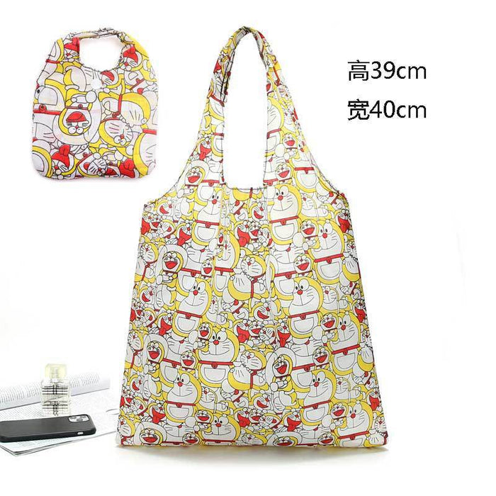 Wholesale cartoon supermarket shopping bag foldable large capacity tote bag MOQ≥10 JDC-HB-JQun001