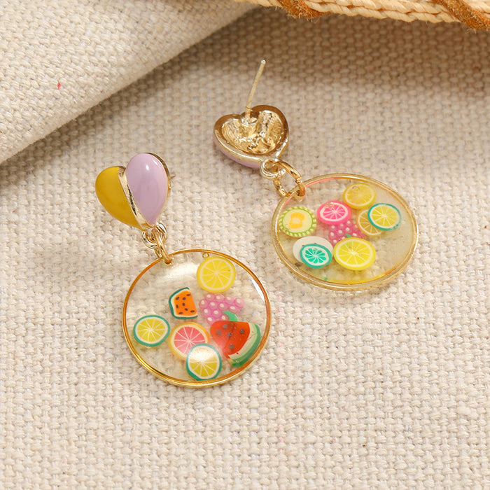 Wholesale Earrings Alloy Heart Fruit Gold Plated MOQ≥2 JDC-ES-KaiQ063