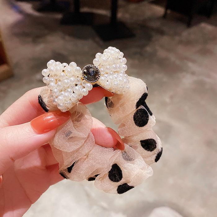 Wholesale super fairy yarn large intestine ring hair ring small fragrance four-leaf clover JDC-HS-JuS003
