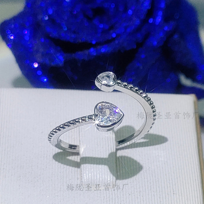 Wholesale 12 Months Different Colors Precious Stones Copper Couple Rings MOQ≥2 JDC-RS-ShengY001