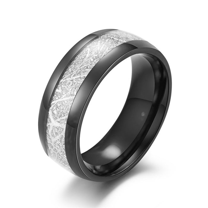 Wholesale Carbon Fiber Couple Stainless Steel Jewelry Inlaid Anti-Stone Men's Ring JDC-RS-JiaB003