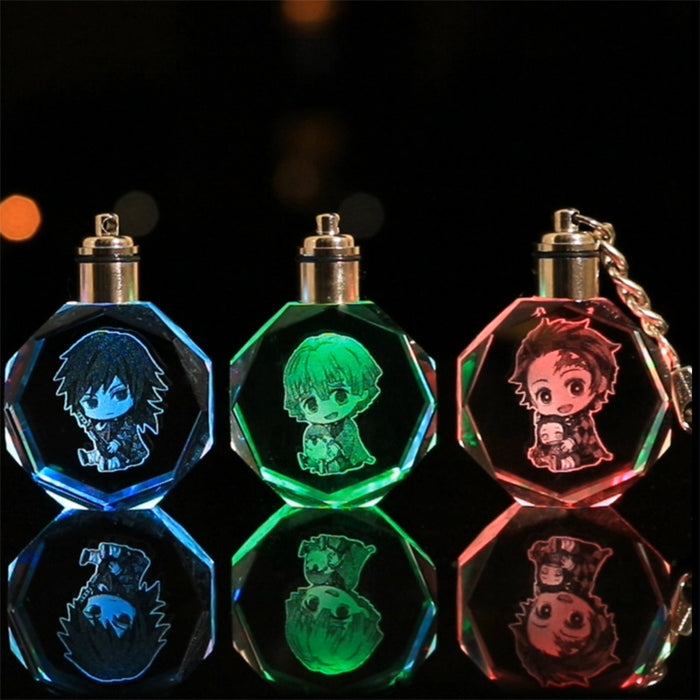 Wholesale Keychains Crystal LED Anime Peripherals Colorful Glow MOQ≥2 JDC-KC-LuoQ001