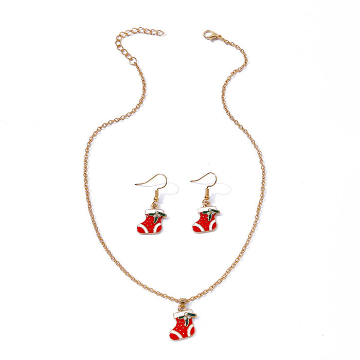 Wholesale Necklaces Alloy Christmas Collection Necklace Earrings Set MOQ≥2set JDC-NE-KaiWei003