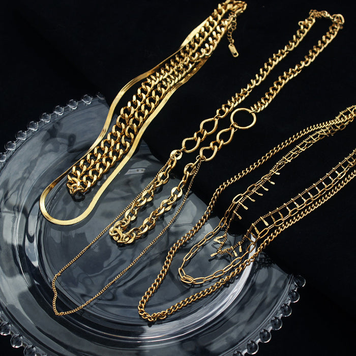 Jewelry WholesaleWholesale Titanium Steel Cuban Chain Necklace JDC-NE-MiMu001 Necklaces 米目 %variant_option1% %variant_option2% %variant_option3%  Factory Price JoyasDeChina Joyas De China