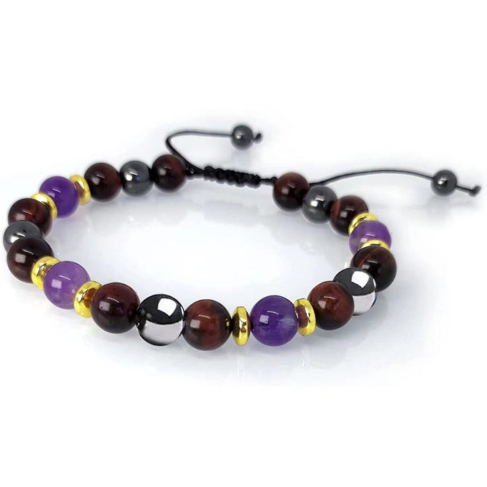 Wholesale Bracelet Natural Stone Tiger Eye Black Gallstone Braided Beads Necklaces Set MOQ≥2 JDC-BT-YuJ001