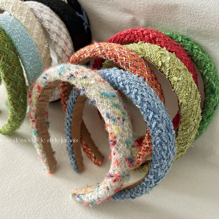Wholesale Headband Fabric Woven Check Fabric Colorful Texture JDC-HD-Qianq001