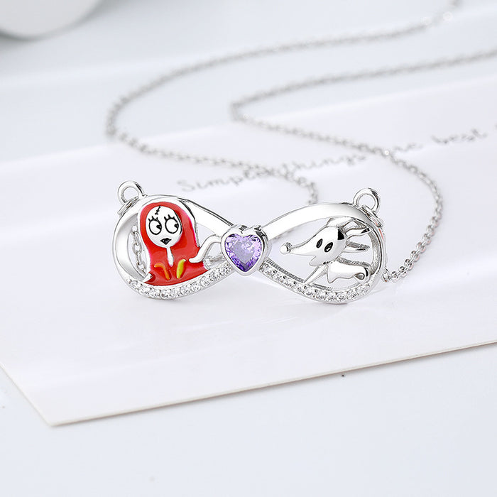 Wholesale Necklace Copper Halloween Ghost Face Heart MOQ≥2 JDC-NE-YinH042