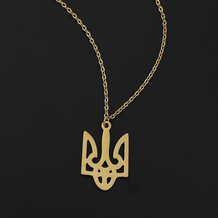 Collares al por mayor Emblema de acero inoxidable de Ucrania Moq≥2 JDC-Ne-Shaoh008
