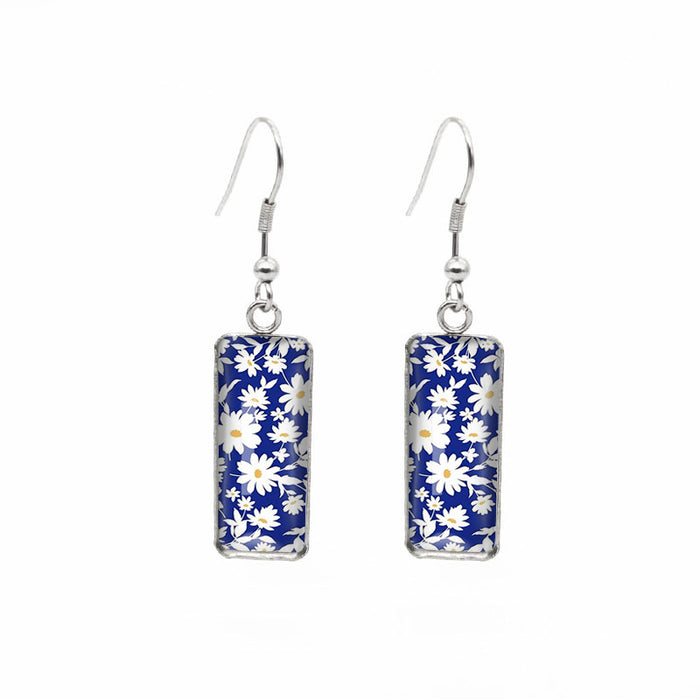 Wholesale earrings stainless steel chrysanthemum square MOQ≥2 JDC-ES-xiangl017