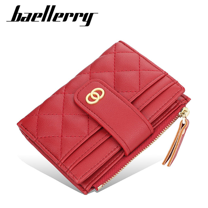 Wholesale Wallet PU Leather Women's Rhombus Multi-Card Embroidered Coin Purse JDC-WT-Zhengxin015