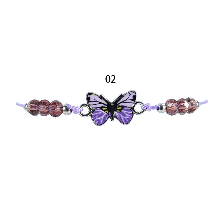 Brazalete de mariposa colorida con cuentas de cristal al por mayor jdc-bt-yiye023