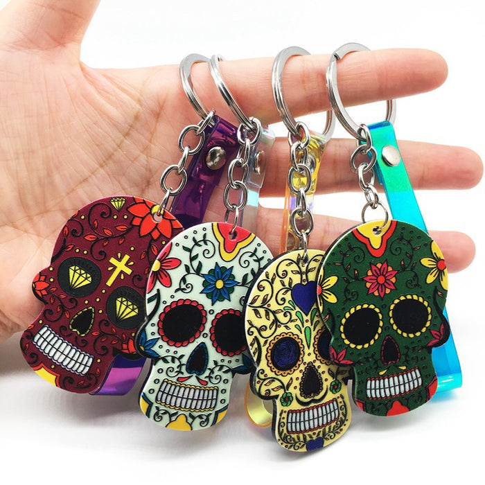 Keychains al por mayor Skull Head Halloween Festival mexicano JDC-KC-Lyan005