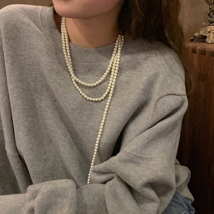 Jewelry WholesaleWholesale love pearl multilayer Necklace hip hop chain JDC-NE-BY070 necklaces 宝钰 %variant_option1% %variant_option2% %variant_option3%  Factory Price JoyasDeChina Joyas De China