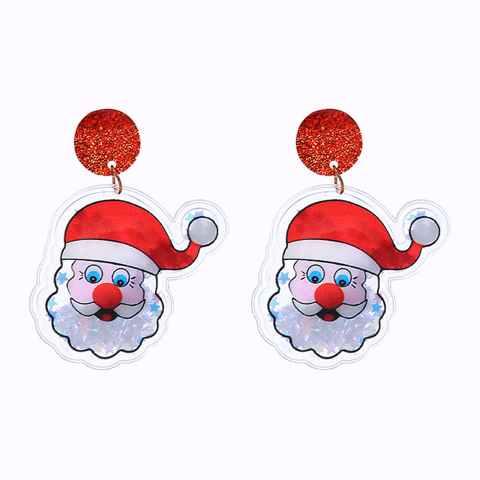 Wholesale Earrings PVC Christmas Tree Bells Transparent Quicksand JDC-ES-ChTeng002