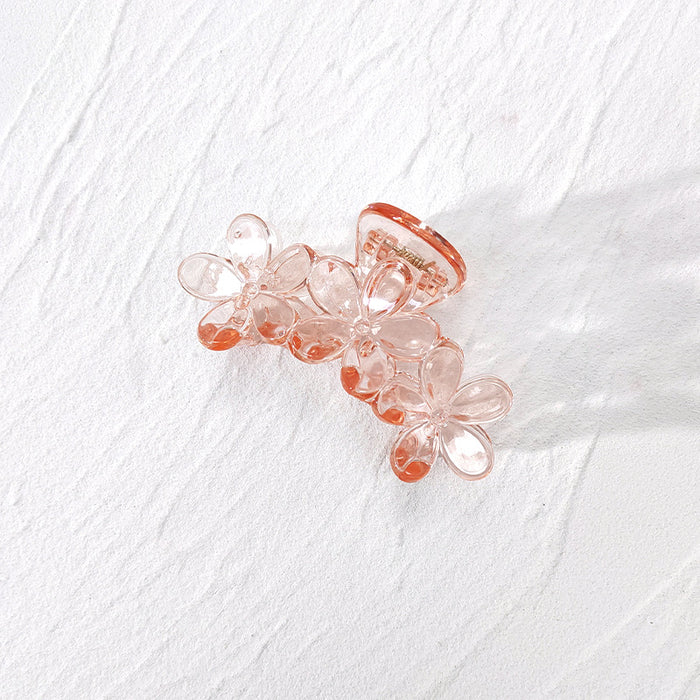 Wholesale Transparent Plastic Flower Hair Clip Candy Color MOQ≥3 JDC-HC-WEND002