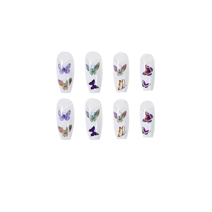 Wholesale Color Butterfly Fat Ballet Wearing Armor Finished Fake Nails JDC-NS-LFan031