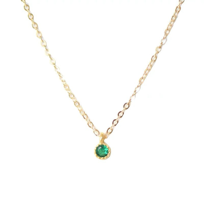 Wholesale Necklaces S925 Sterling Silver Zircon Emerald MOQ≥2 JDC-NE-PREMONN002