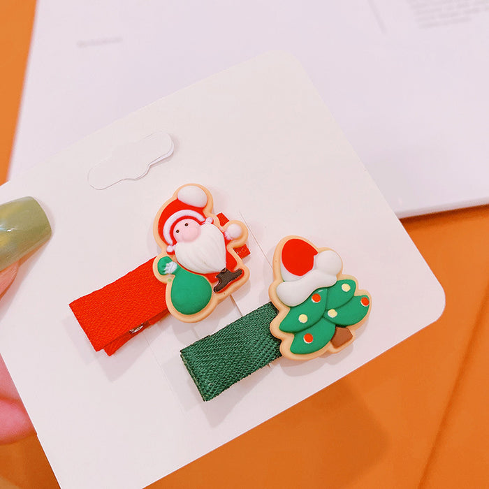 Wholesale Hair Clips Mixed Material Christmas Collection Resin JDC-HC-HaN010