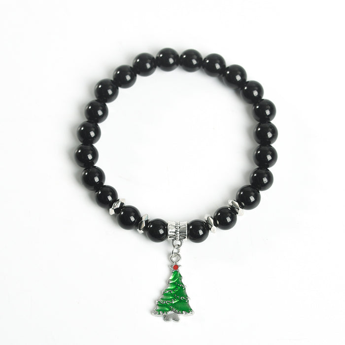 Wholesale Bracelet Crystal Color Christmas Tree Pendant Beaded JDC-BT-ZhiSF004
