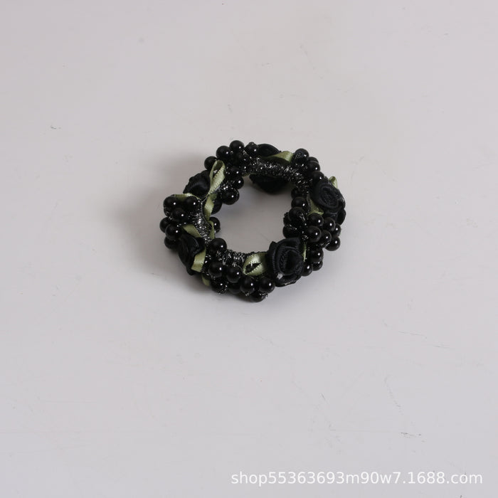 Wholesale ball head flower female head rope hair ring JDC-HS-TengH004