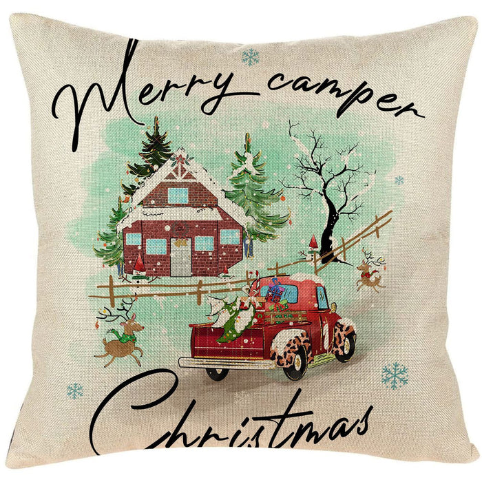 Wholesale Pillowcase Home Christmas Pillowcase Linen Print JDC-PW-Yuchuang003
