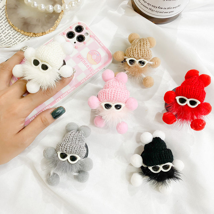 Wholesale Doll Sunglasses Knitted Cell Phone Airbag Holder JDC-PS-BaiY041