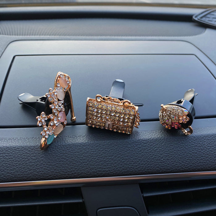 Wholesale Car Accessories Alloy Diamond Shoe Bags Air Outlet Perfume Clip JDC-CA-ZNYK010