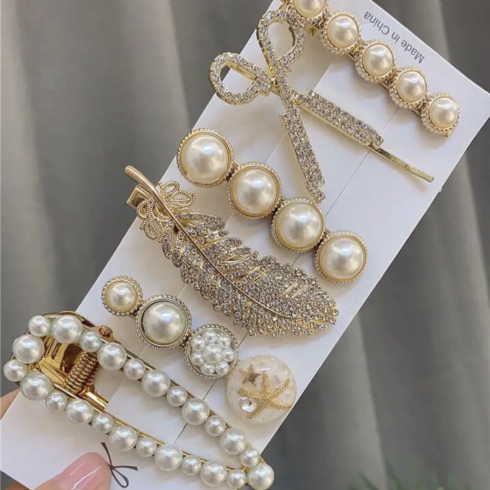 Wholesale Pearl Hairpin Heavy Industry Fishtail Hairpin Set JDC-HC-FuY003