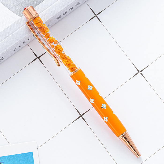 Wholesale Dried Flower DIY Metal Ballpoint Pen MOQ≥2 JDC-BP-Huah058